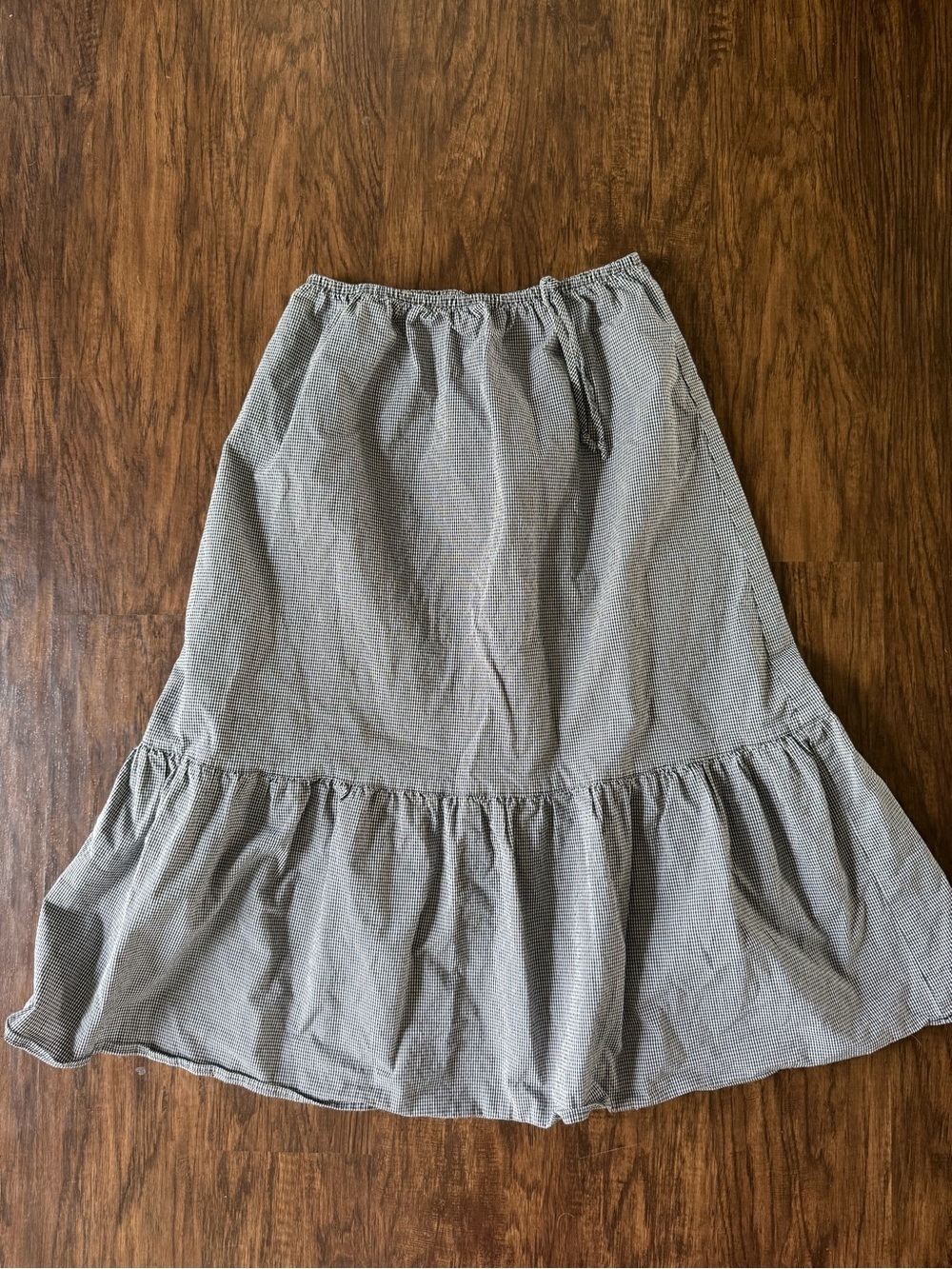Requirements vintage gingham tiered Midi Skirt